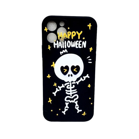 Happy Halloween iphone 12 - 12 Pro Romwe Skeleton Phone Case Black White - Picture 1 of 2
